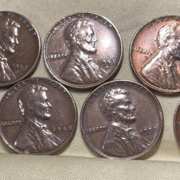 6 Lincoln Wheat Pennies -1949-1950-1951-1952-1953-1954 7-Coin Set / Circulated - Picture 8 of 8